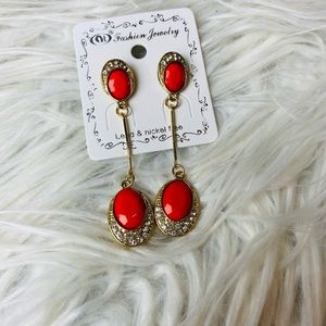 Red and Gold Dangle Earring’s